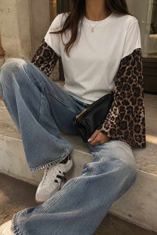 Maglia cotone leopardo